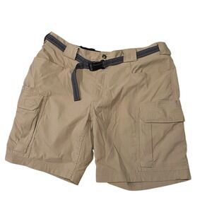 Duluth Trading Co Mens XL Nylon Cargo Shorts Tan Khaki Hiking Outdoor Work